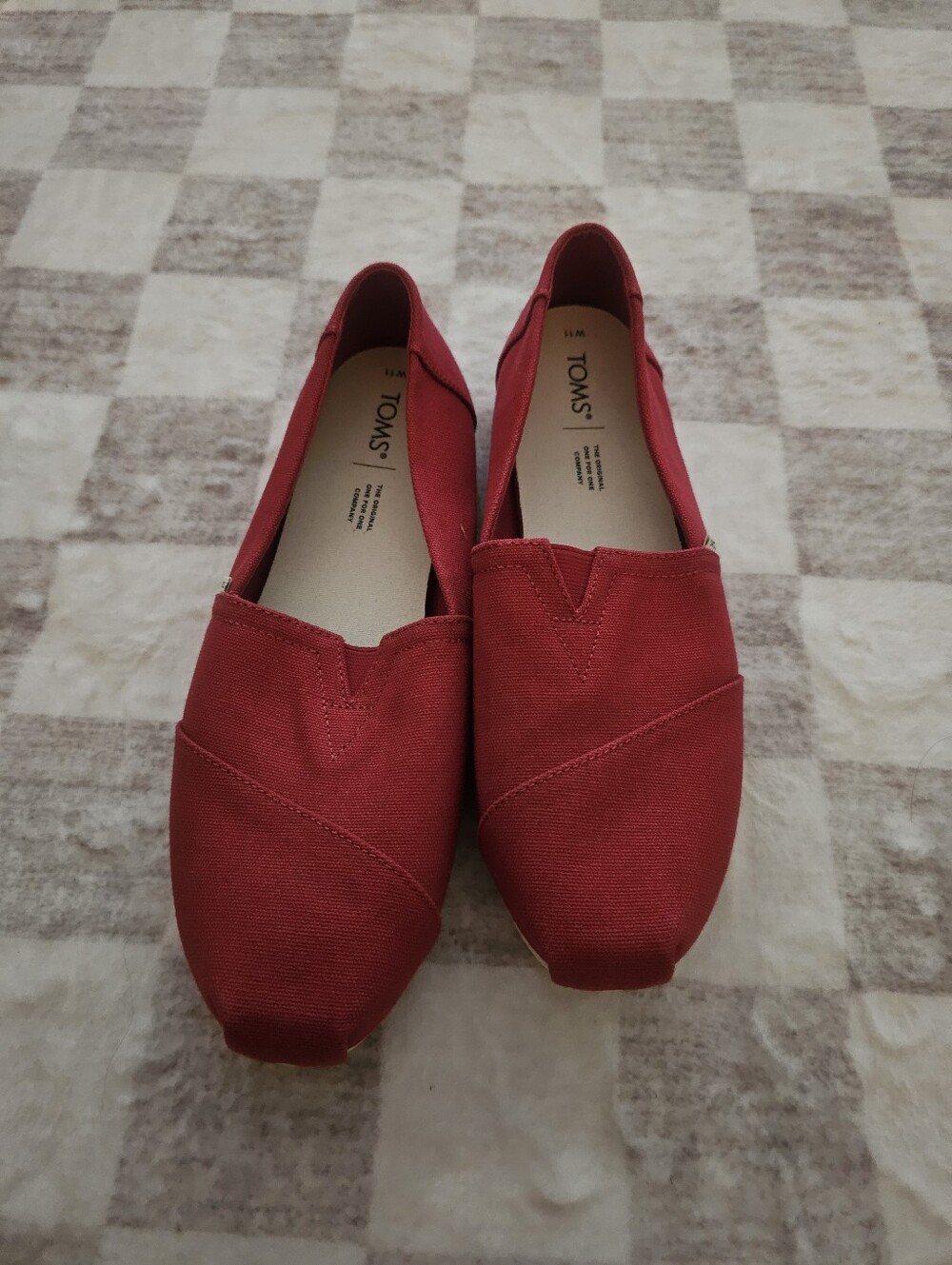TOMS Red Canvas Shoes Women Size 11